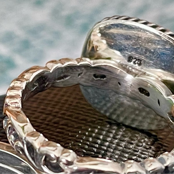 Sterling Silver and Opal Ring Set Size 7 - Picture 6 of 9